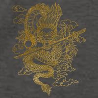 Gold Chinese Dragon With Black Background Vector Backpack