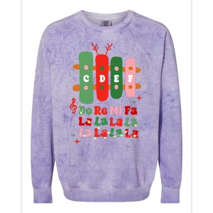 Groovy Cdef Do Re Mi Fa La La La La Music Teacher Christmas Colorblast Crewneck Sweatshirt