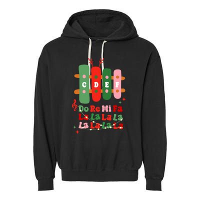 Groovy Cdef Do Re Mi Fa La La La La Music Teacher Christmas Garment-Dyed Fleece Hoodie