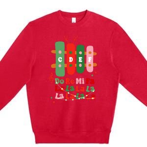 Groovy Cdef Do Re Mi Fa La La La La Music Teacher Christmas Premium Crewneck Sweatshirt