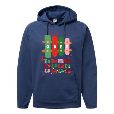 Groovy Cdef Do Re Mi Fa La La La La Music Teacher Christmas Performance Fleece Hoodie