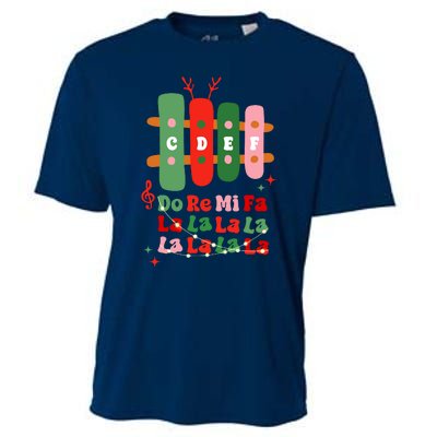 Groovy Cdef Do Re Mi Fa La La La La Music Teacher Christmas Cooling Performance Crew T-Shirt