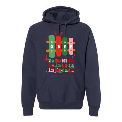 Groovy Cdef Do Re Mi Fa La La La La Music Teacher Christmas Premium Hoodie