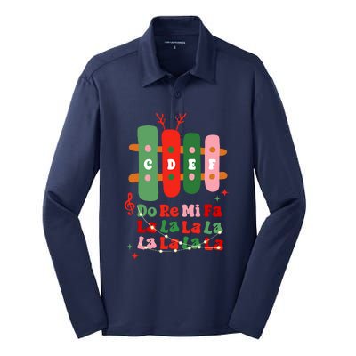 Groovy Cdef Do Re Mi Fa La La La La Music Teacher Christmas Silk Touch Performance Long Sleeve Polo