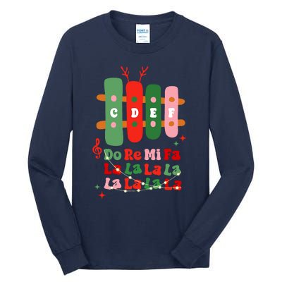 Groovy Cdef Do Re Mi Fa La La La La Music Teacher Christmas Tall Long Sleeve T-Shirt