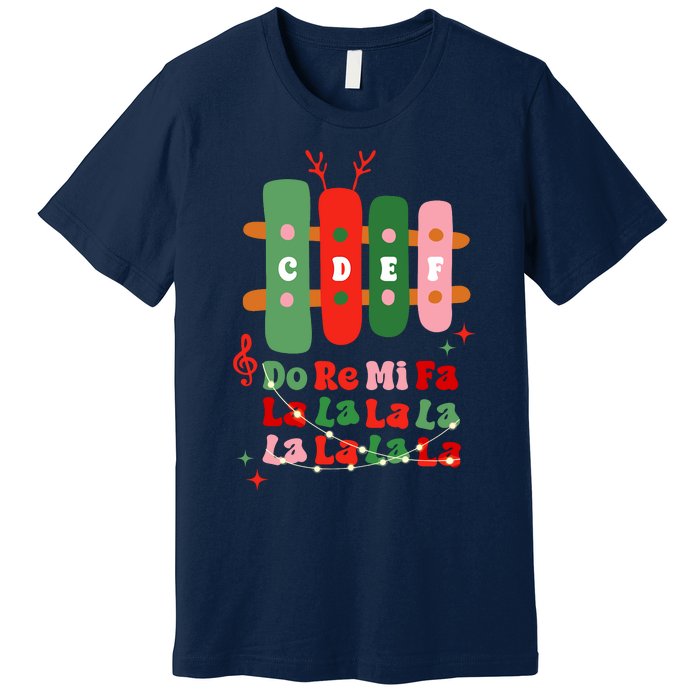 Groovy Cdef Do Re Mi Fa La La La La Music Teacher Christmas Premium T-Shirt