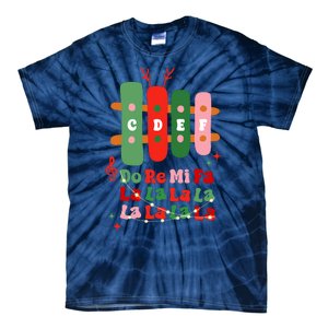 Groovy Cdef Do Re Mi Fa La La La La Music Teacher Christmas Tie-Dye T-Shirt