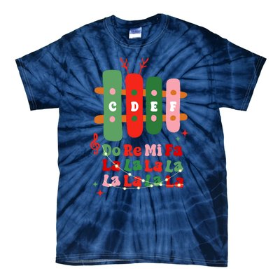 Groovy Cdef Do Re Mi Fa La La La La Music Teacher Christmas Tie-Dye T-Shirt