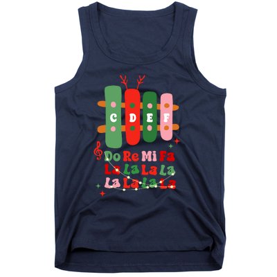 Groovy Cdef Do Re Mi Fa La La La La Music Teacher Christmas Tank Top