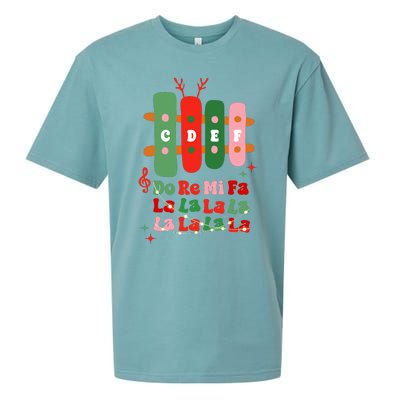 Groovy Cdef Do Re Mi Fa La La La La Music Teacher Christmas Sueded Cloud Jersey T-Shirt