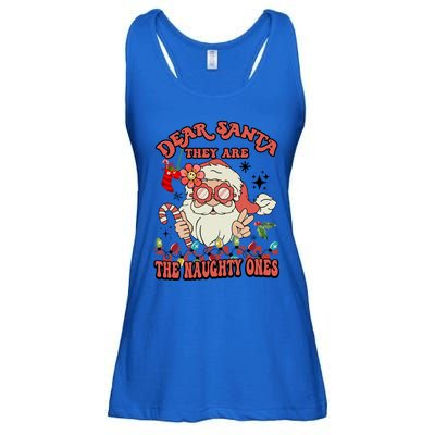 Groovy Christmas Dear Santa They Are The Naughty Ones Cool Gift Ladies Essential Flowy Tank