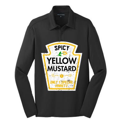 Group Condiments Diy Halloween Costume Funny Yellow Mustard Silk Touch Performance Long Sleeve Polo