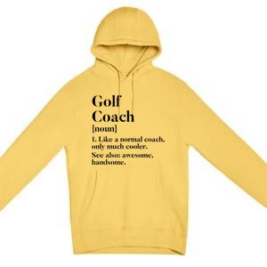 Golf Coach Definition Funny Trainer Gift Present Cute Gift Premium Pullover Hoodie