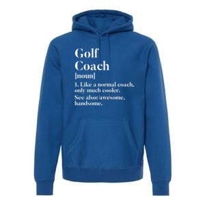 Golf Coach Definition Funny Trainer Gift Present Cute Gift Premium Hoodie