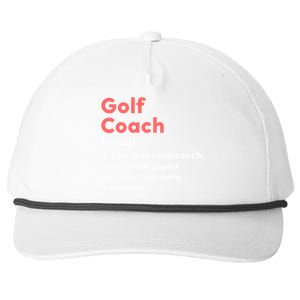 Golf Coach Definition Funny Trainer Gift Present Gift Snapback Five-Panel Rope Hat