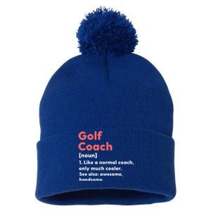 Golf Coach Definition Funny Trainer Gift Present Gift Pom Pom 12in Knit Beanie