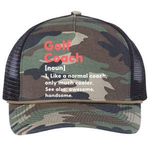 Golf Coach Definition Funny Trainer Gift Present Gift Retro Rope Trucker Hat Cap