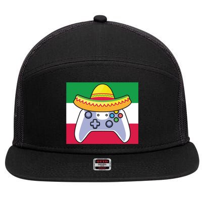 Gamer Cinco De Mayo T 7 Panel Mesh Trucker Snapback Hat