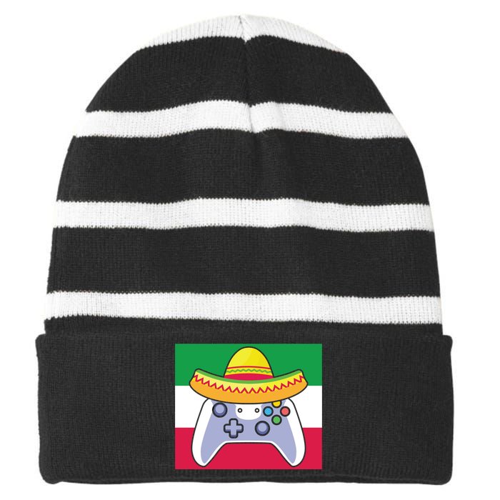 Gamer Cinco De Mayo T Striped Beanie with Solid Band