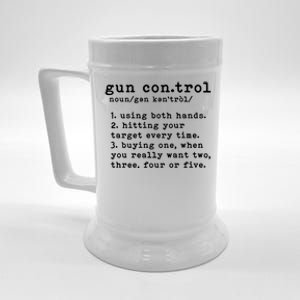 Gun Control Definition Funny Gun Owner Saying 2nd Amendment Beer Stein