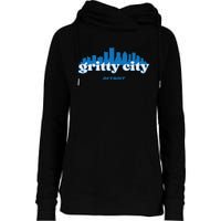 Gritty City Detroit Michigan Blue And White Womens Funnel Neck Pullover Hood