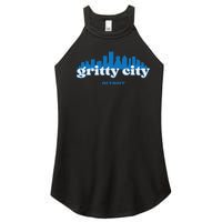 Gritty City Detroit Michigan Blue And White Women's Perfect Tri Rocker Tank