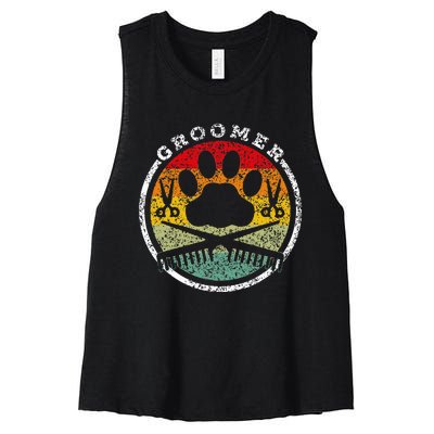 Groomer Cute Dogs Dog Grooming Women's Racerback Cropped Tank