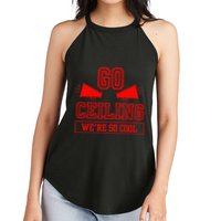 Go ceiling dad pun ceiling fan silly funny Women's Perfect Tri Rocker Tank