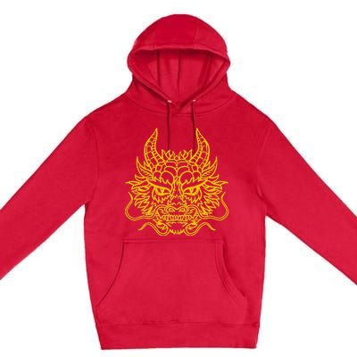 Golden Chinese Dragon Head China Cultural Premium Pullover Hoodie