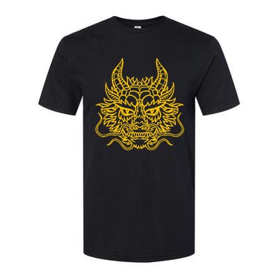 Golden Chinese Dragon Head China Cultural Softstyle CVC T-Shirt