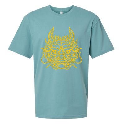 Golden Chinese Dragon Head China Cultural Sueded Cloud Jersey T-Shirt