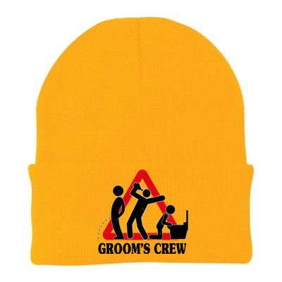 Grooms Crew Drunk Bachelor Party Knit Cap Winter Beanie