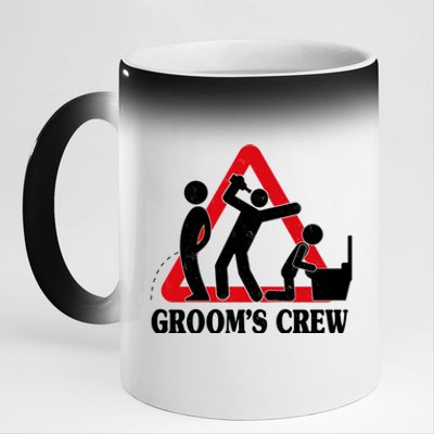 Grooms Crew Drunk Bachelor Party 11oz Black Color Changing Mug