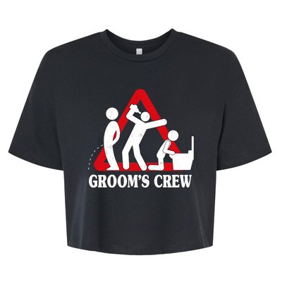 Grooms Crew Drunk Bachelor Party Bella+Canvas Jersey Crop Tee