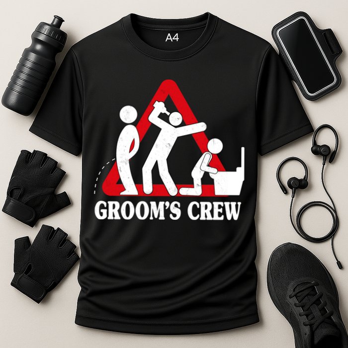 Grooms Crew Drunk Bachelor Party Cooling Performance Crew T-Shirt
