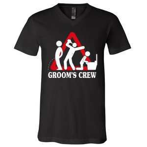 Grooms Crew Drunk Bachelor Party V-Neck T-Shirt