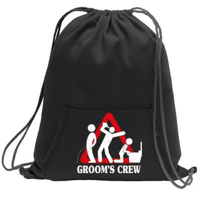 Grooms Crew Drunk Bachelor Party Sweatshirt Cinch Pack Bag