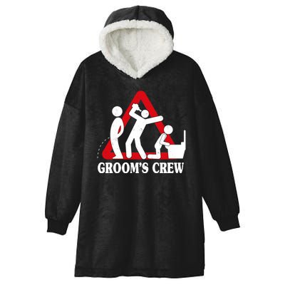 Grooms Crew Drunk Bachelor Party Hooded Wearable Blanket