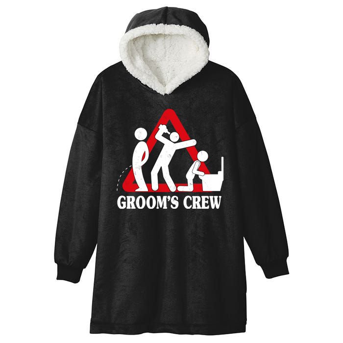 Grooms Crew Drunk Bachelor Party Hooded Wearable Blanket