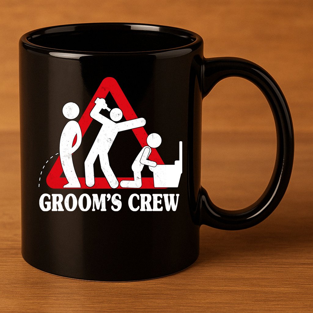Grooms Crew Drunk Bachelor Party 11oz C Handle Ceramic Mug