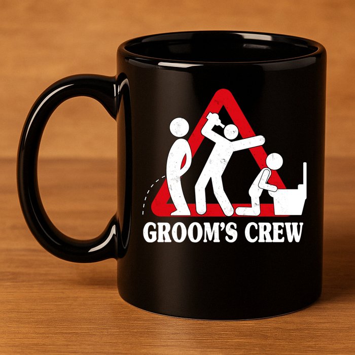 Grooms Crew Drunk Bachelor Party 11oz C Handle Ceramic Mug