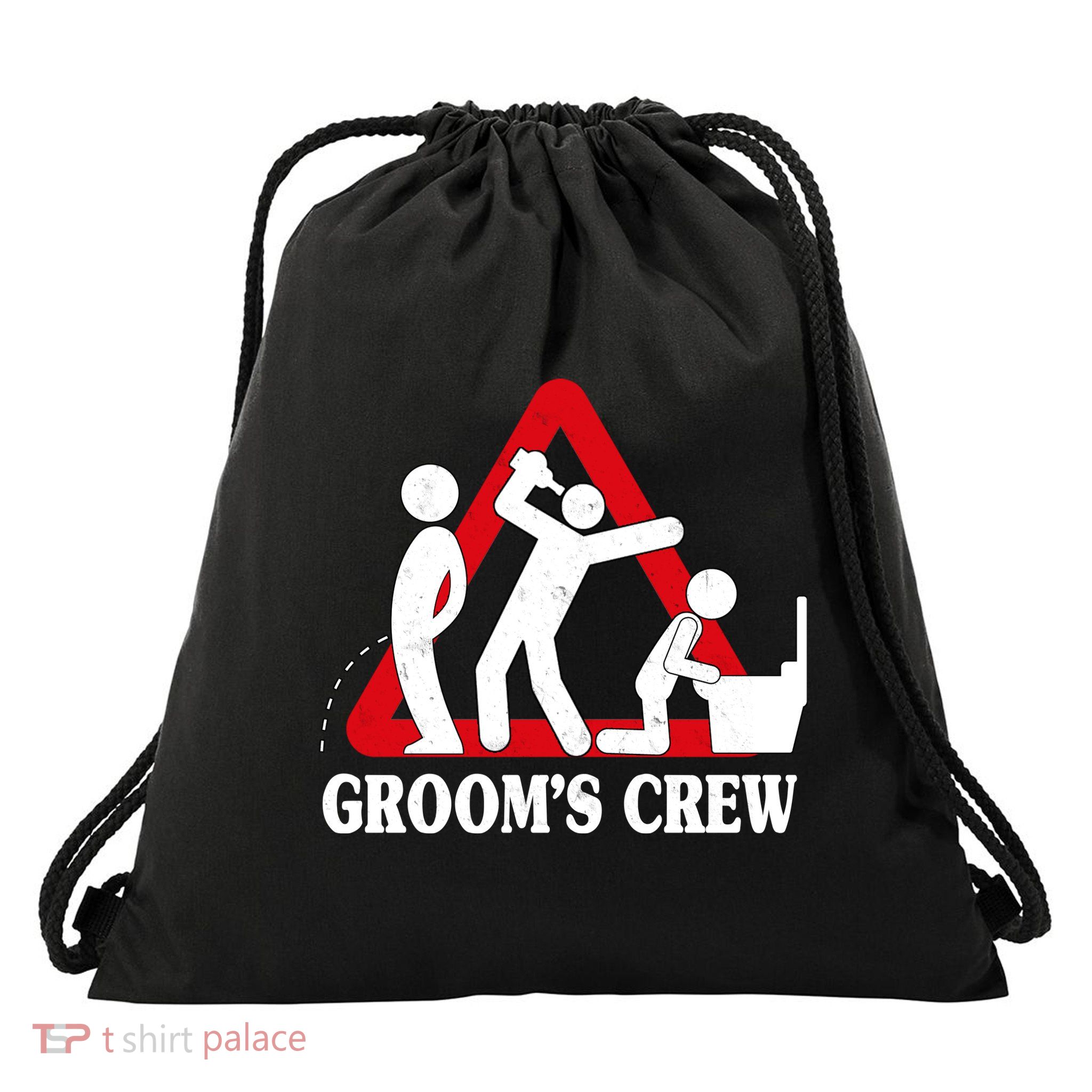 Grooms Crew Drunk Bachelor Party Drawstring Bag