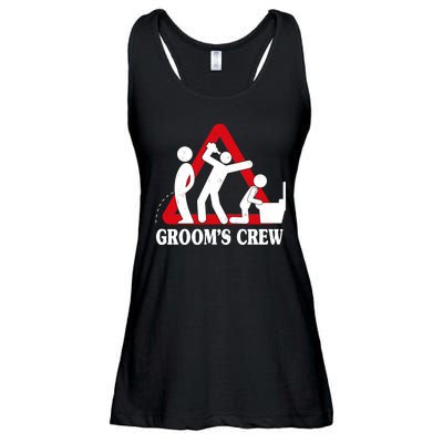 Grooms Crew Drunk Bachelor Party Ladies Essential Flowy Tank