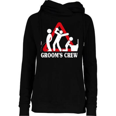 Grooms Crew Drunk Bachelor Party Womens Funnel Neck Pullover Hood