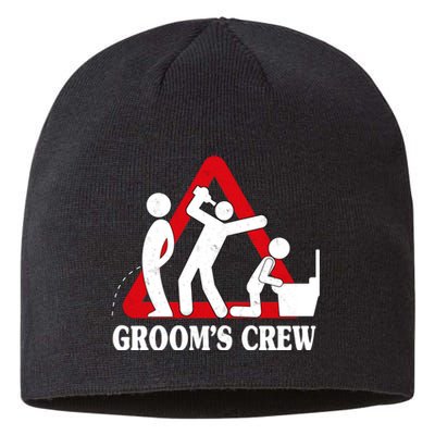 Grooms Crew Drunk Bachelor Party Sustainable Beanie