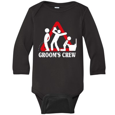 Grooms Crew Drunk Bachelor Party Baby Long Sleeve Bodysuit