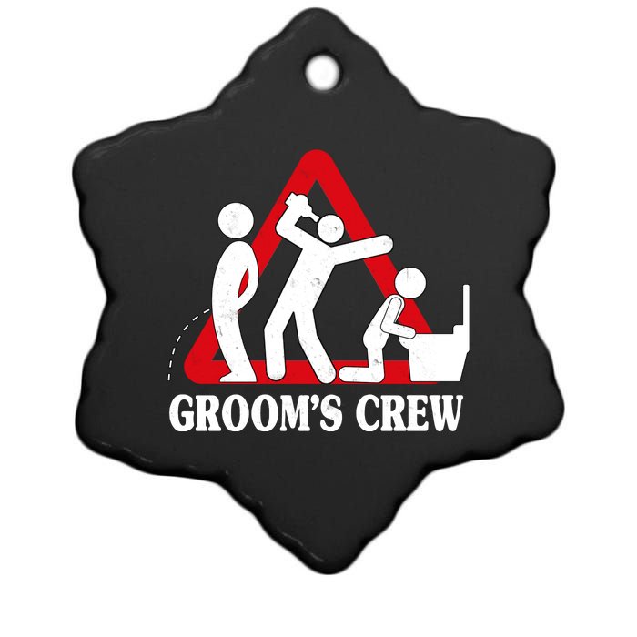 Grooms Crew Drunk Bachelor Party Ceramic Star Ornament