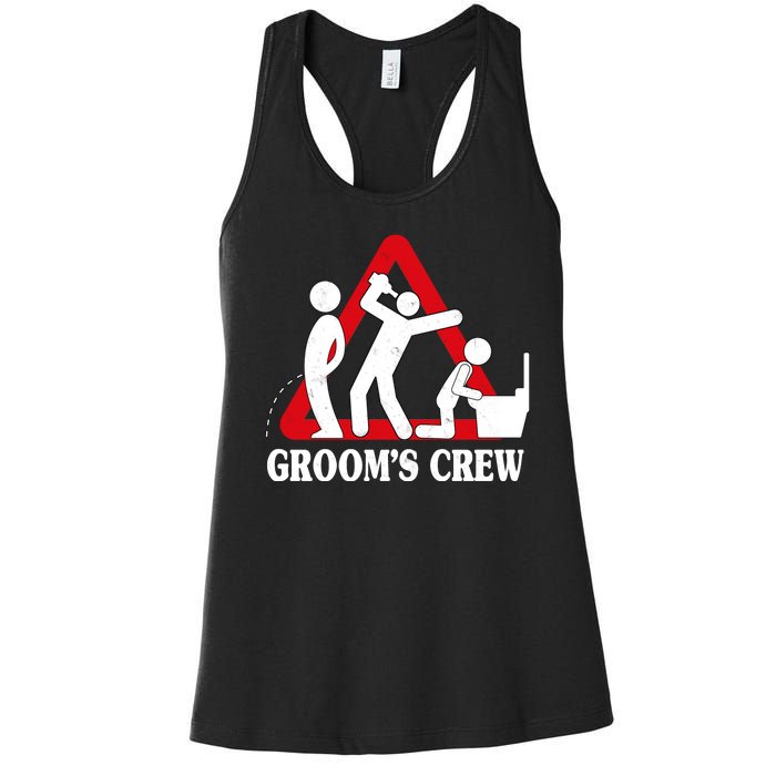 Grooms Crew Drunk Bachelor Party Women's Racerback Tank