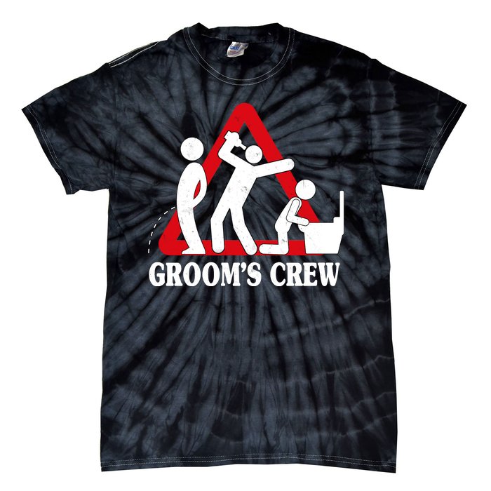 Grooms Crew Drunk Bachelor Party Tie-Dye T-Shirt