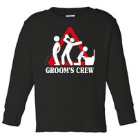 Grooms Crew Drunk Bachelor Party Toddler Long Sleeve Shirt